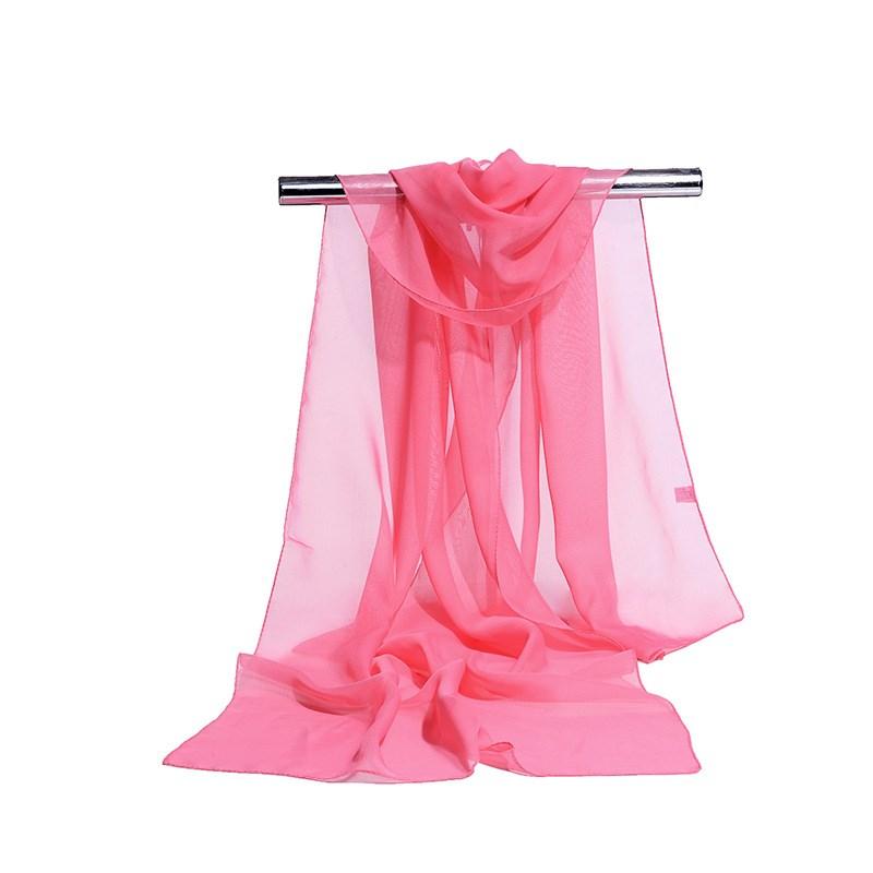160*50Cm Solid Color  Simulation Silk Chiffon Striped Scarf Wild Fashion Shawl Sunscreen Print Floral Scarf Scarves