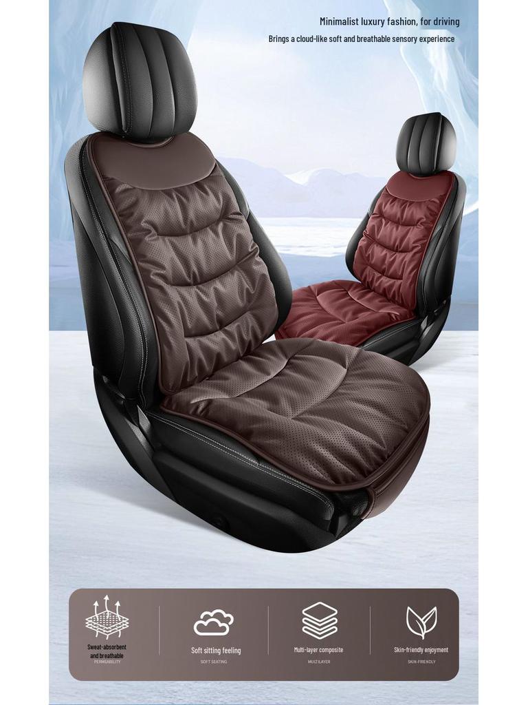Universal Warm Cloud-Feel Car Seat Cushion: Autumn/Winter Wear-Resistant Down Cotton with Ergonomic Support