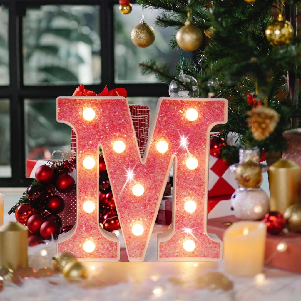 1pc Vibrant LED Lighting Letter - Battery Powered,Dimmable for Bedroom, Birthday Party, Wedding, Home, Christmas, and Eid Al-Adha Mubarak Decorations