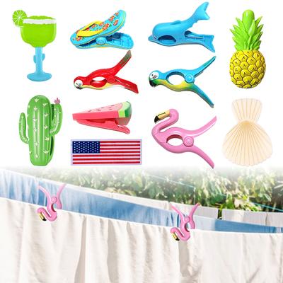 Niedlicher Tier Strandtuchklemmen Tier Dekorative Wäscheklammern Nadeln Kunststoff Tier Handtuch Windklemmen für Sonnenliege Strandliege
