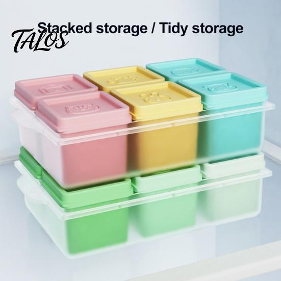 Baby Meal Prep Accessories Food Grade Silicone Freezer Molds, Large Capacity 6 Compartments BPA Free Storage Containers, Leak-proof Reusable