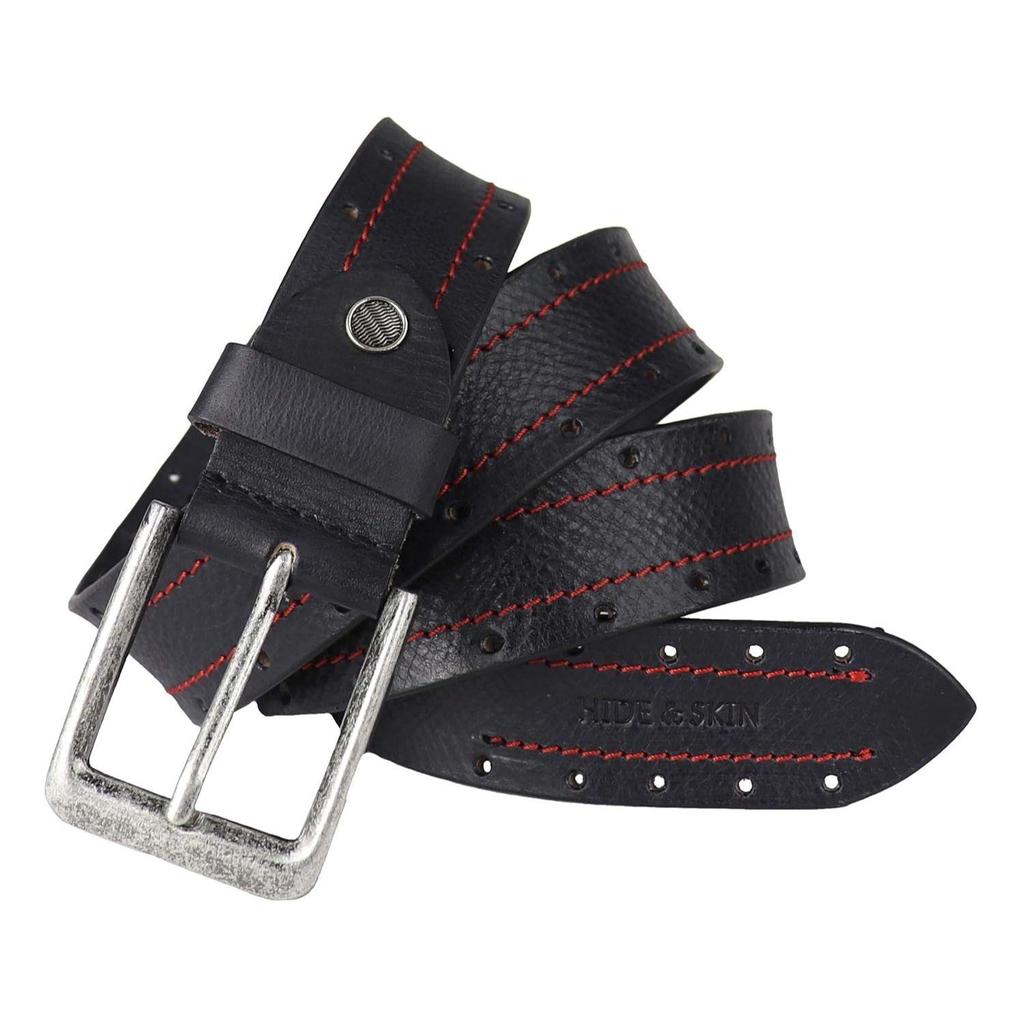 Full Grain Genuine Leather Belt for Men | Belt for men leather | Casual Belt | Jeans Belt |Adjustable Free size fits 28-40 inches | Gift Box included