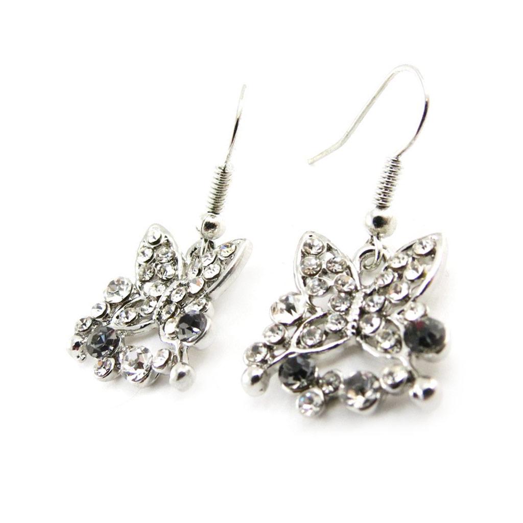 Les Trésors De Lily [J1353] - Designer Earrings 'Sissi' White Gray
