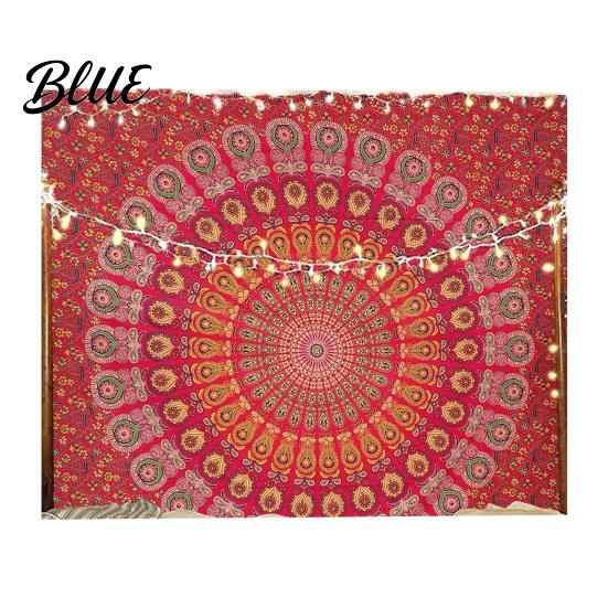 Retro Style Wall for Dorm Circular Pattern Tapestry Indian Hanging Bohemian Tapestry Rectangular Bedroom Living