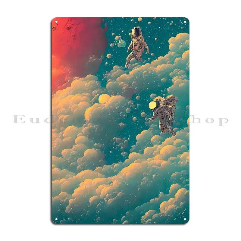 Astronauts Dream Of Space Metal Sign Design Classic Cinema Print Club Tin Sign Poster
