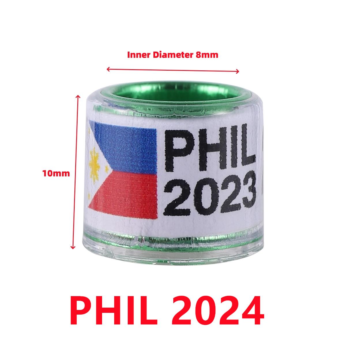 

PHIL 2025 Pigeon Foot Rings Inner Diameter 8mm Aluminum Core Quail Parrot Birds Foot Tags Numbers and National Flag 1 Pack/20Pcs