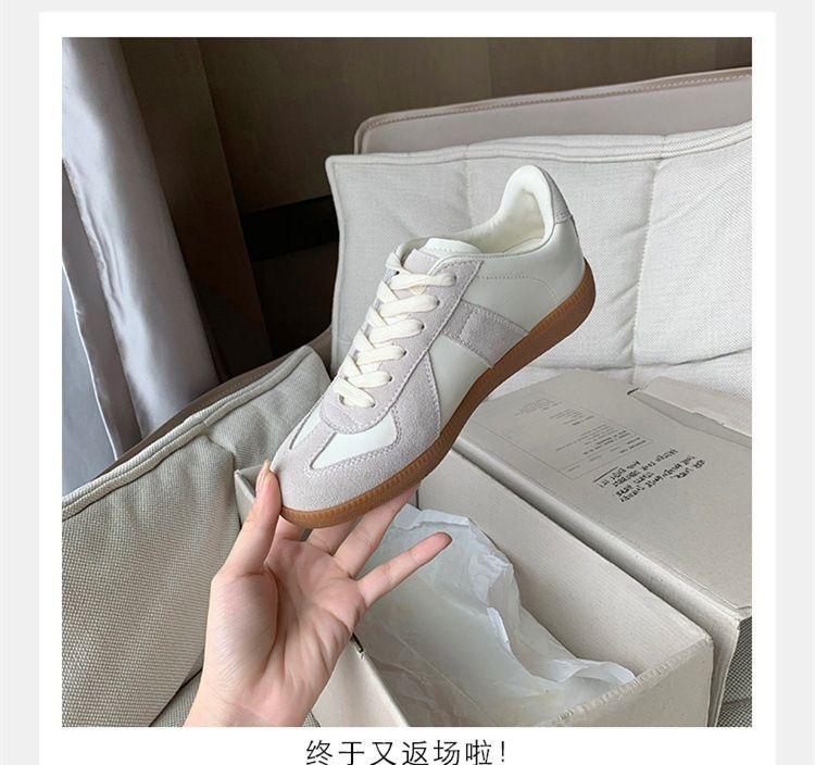 Factory Spot | Cowhide Edition~ Genuine Leather German Training Shoes Women's Retro Versatile Casual Sports Little White Shoes Forrest Gump Shoes