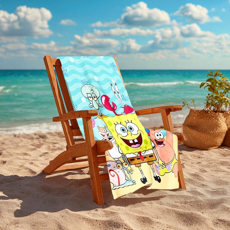 1Pc Spongebob Friends Beach Towel Quick Dry Multiuse For Beach Pool Gym Yoga Home Travel Christmas Halloween Xmas Gift El140
