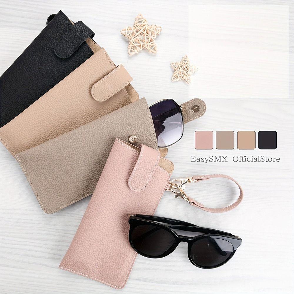 with Lanyard Sunglasses Storage Bag PU Leather SunGlasses Holder  Eyewear Accessories