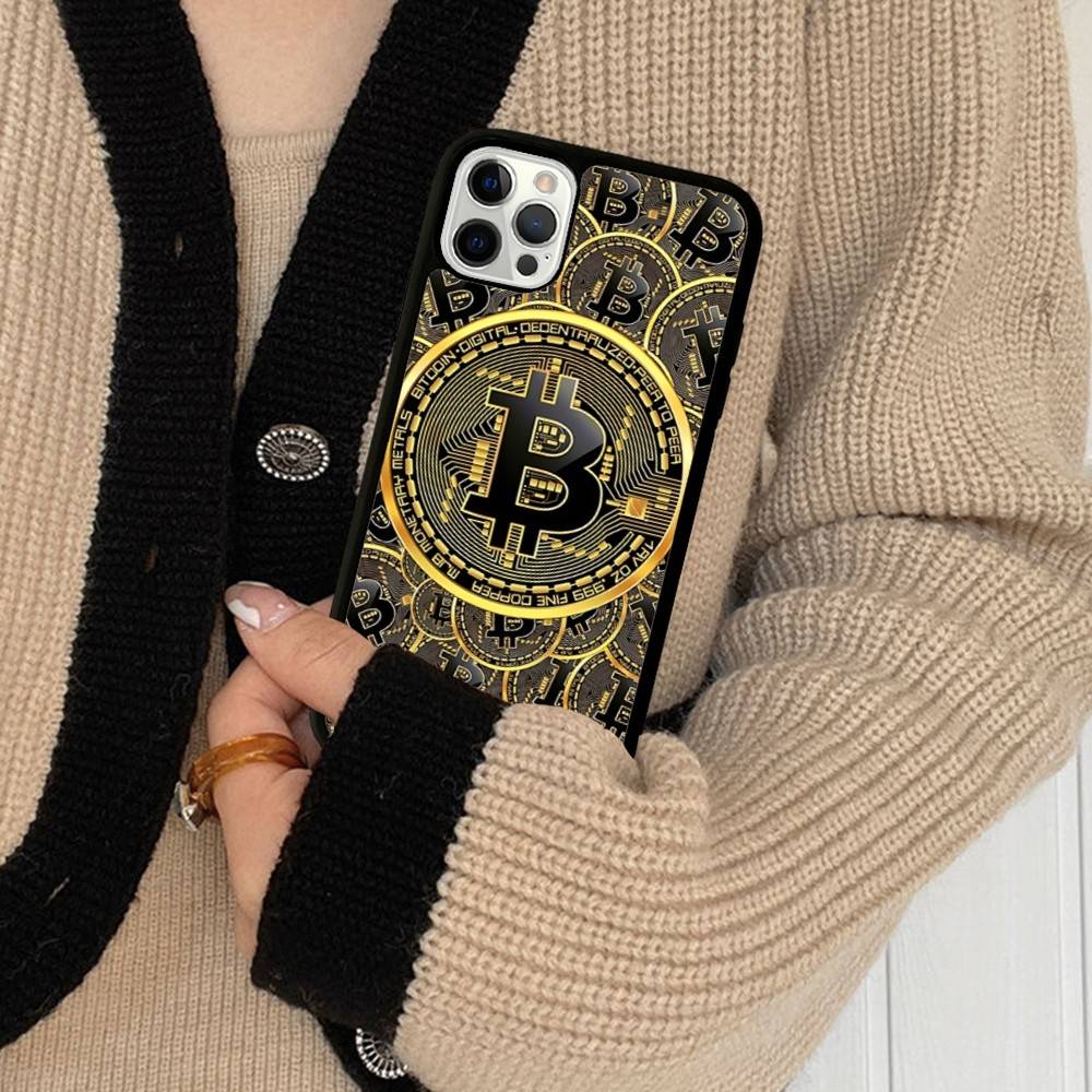 

B-Bitcoin For IPhone 17 16 15 14 13 12 11 Mini Pro Max Plus PC+TPU Back Phone Cover iPhone 12 pro