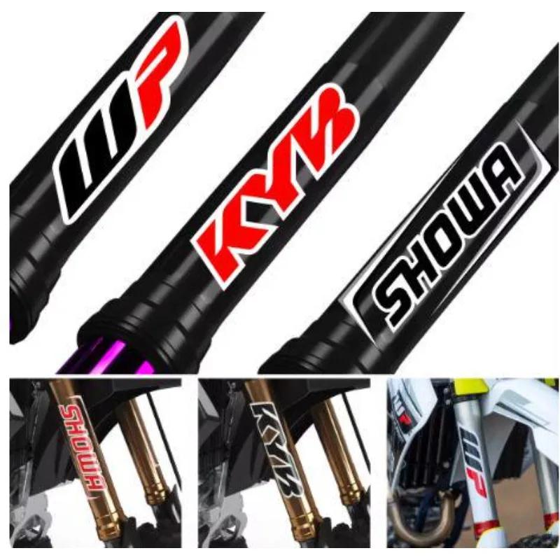 2PCS Motorcycle Stickers Motocross Front Forks Kyb Showa Wp for Shock Absorbers Cool Logo Vinyl Suspension Durable Vinyl Decals