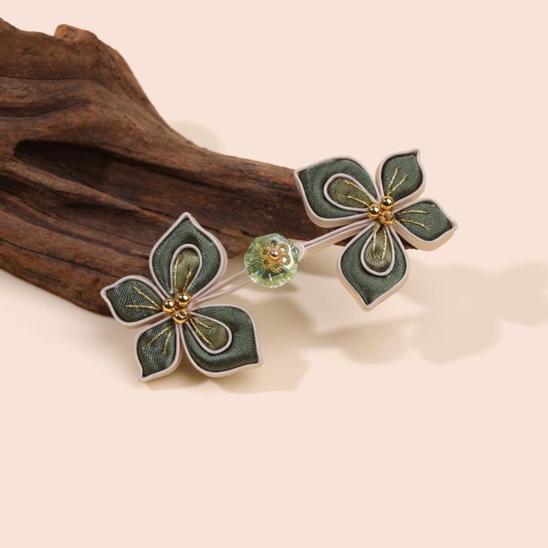 Flower Butterfly Cordwork Knot Button Decorative Sewing Button Fastener for Traditional Chinese Costume Cheongsam Embellishment
