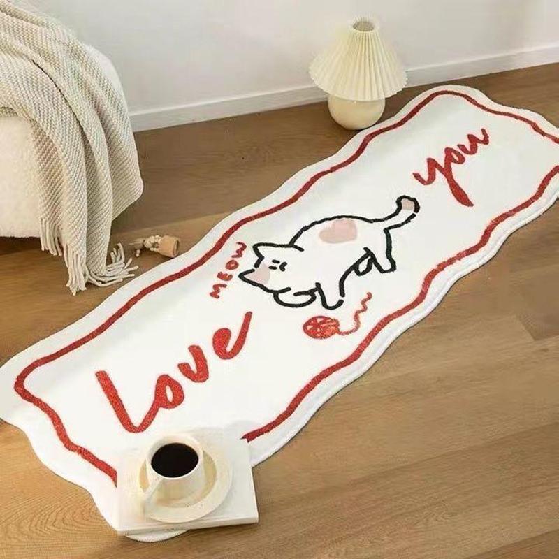 

Thickened Imitation Cashmere Bedroom Bedside Carpet, Long Strip Master Bedroom Living Room Window Carpet 40*120cm оранжевый