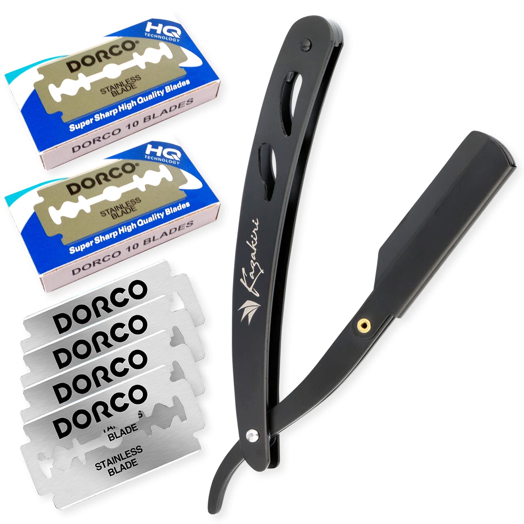 

Kazakiri Razor [Supervised by a Professional Barber x Impressive Close Shave] Beard Shaving Face Shaving with 40 Replacement Blades (20 Pieces) Men s