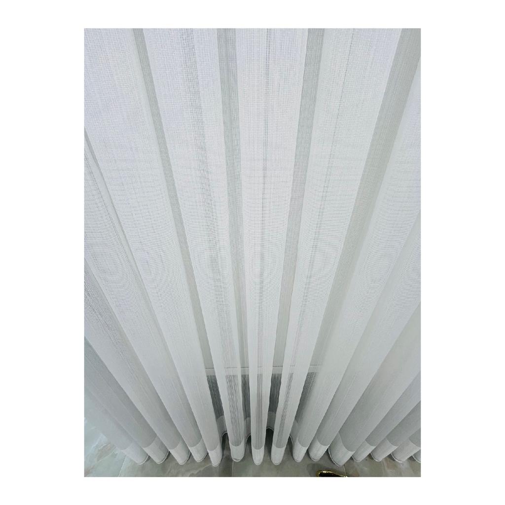 Ta Natural Border Tulle Curtain That Doesn't Require Ironing Closely Pleated