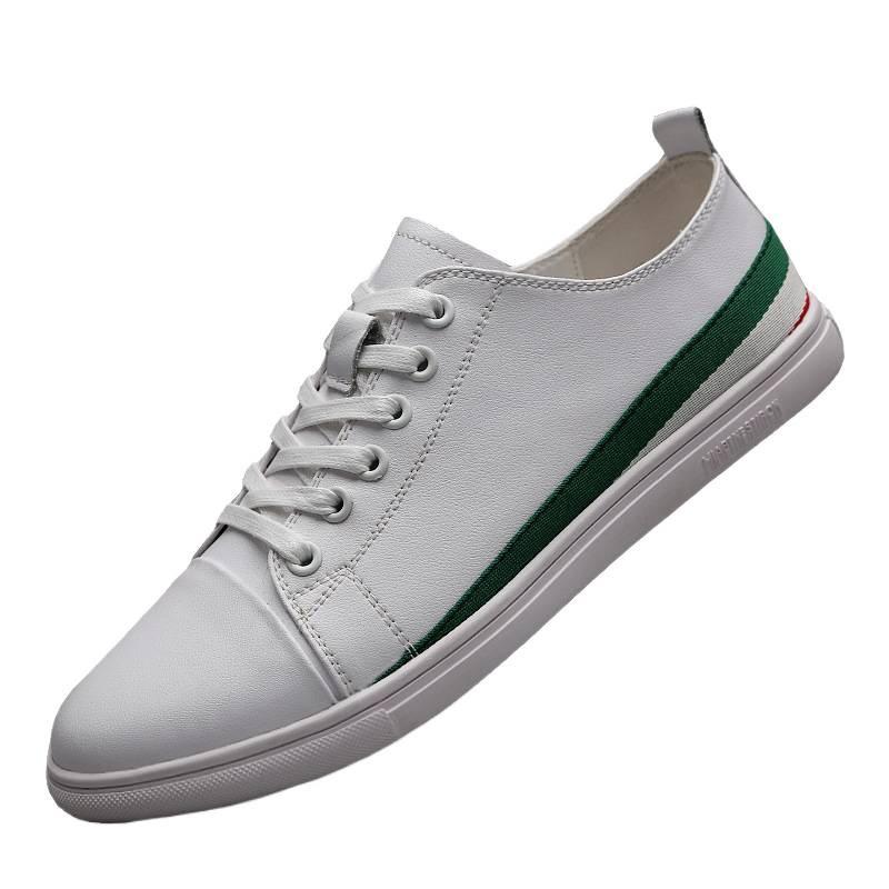 Summer Men'S Shoes Breathable British Casual Shoes Spring Board Shoes Korean Version Of Fashion Driving Leather Shoes Men'S Cowhide White Shoes Tide