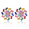 Fashion Ladies Flower Earrings With Alloy And Diamond Accents For Evening Wear