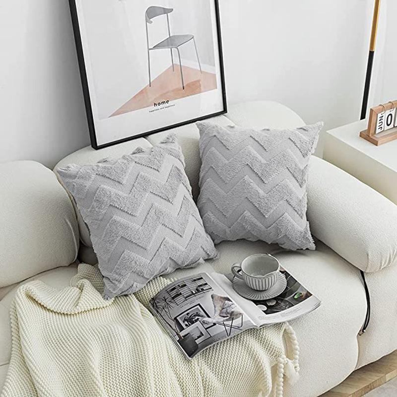 Ins Style Soft Plush Cushion Cover Black Decorative Pillows Boho Pillowcase 45x45 Pillow Cover for Sofa Bedroom Chair Home Decor