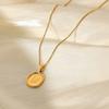 Ins Trendy French Style Women Sweater Chain Jewelry Necklaces Stainless Steel Body Sketch Square Pendant Necklace