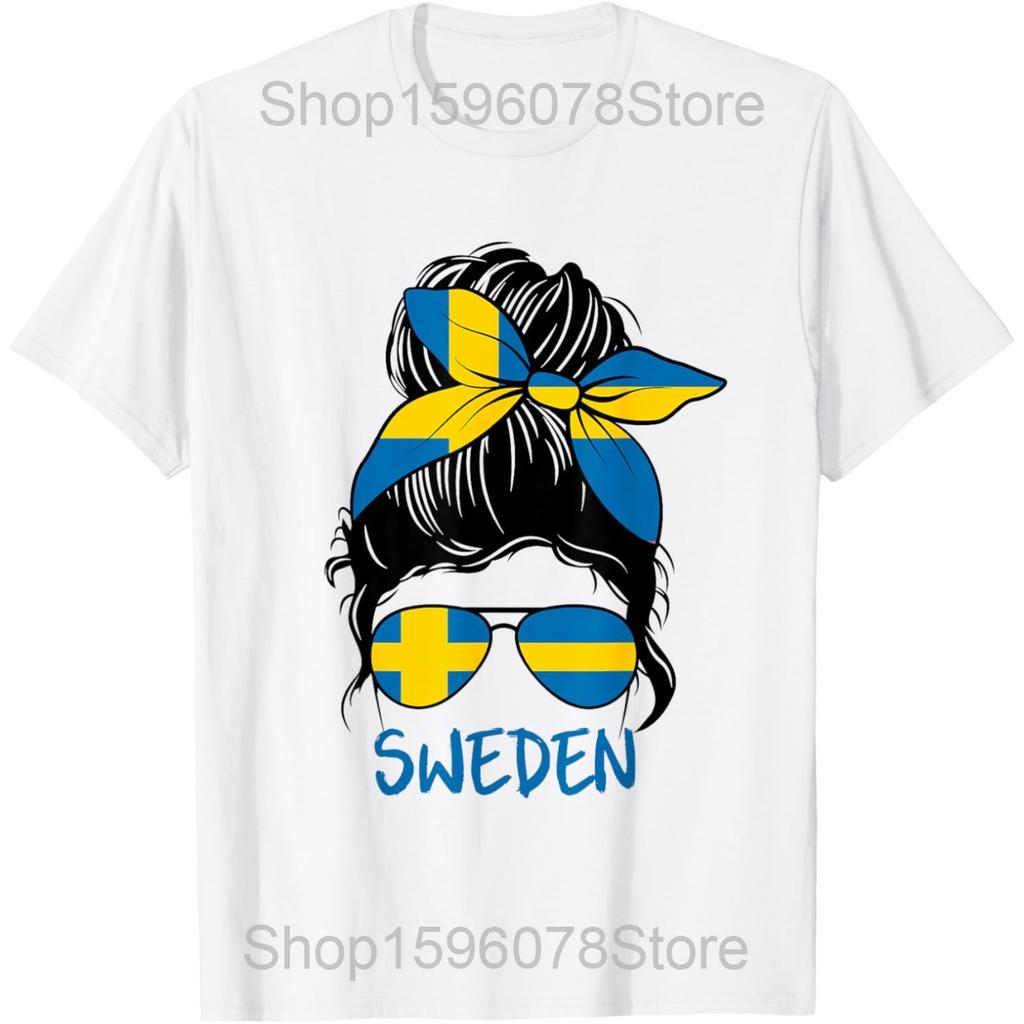 Funny Sweden Gift Flag Sverige Vintage Swedish T Shirts Men Cotton Humor Streetwear Tee Shirt Short Sleeve Unisex Loose Clothing