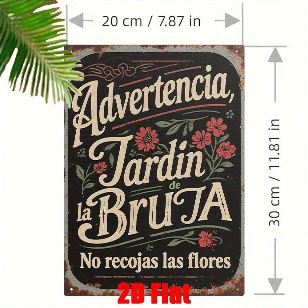 

Vintage Spanish Witch Garden Metal Wall Art Floral Sign Perfect for Patio Living Room Balcony Decor Halloween Gift 20x30 разноцветный