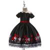 Vestido de Piano de Cetim de Desenho Animado de Natal Europeu e Americano para Meninas