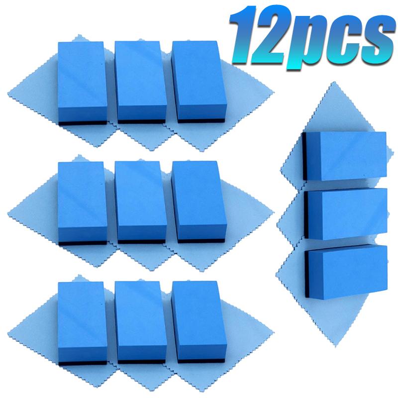 Car Ceramic Coating Sponges With Cloth Applicator Glass Nano Wax Coat Polishing Eraser Pads Auto Detailing Car Cleaning Tools