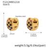 18k Gold-Plated Stainless Steel Plaid Zircon Earrings