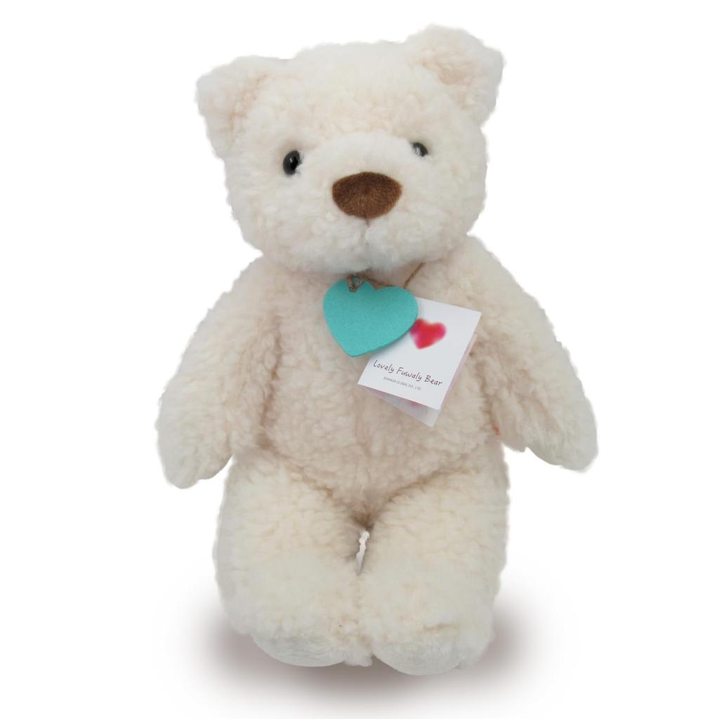 Shinada Global Lovely Worry Bear White (M) Teddy Bear LOFU-0350W