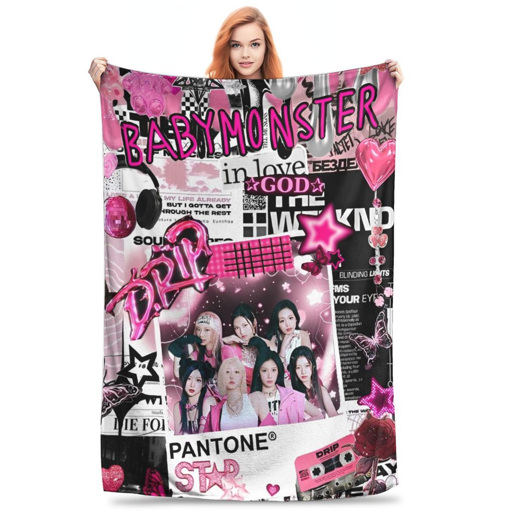 Babymonsters KPOP Flanellen Deken Geweldige Plaid Dekens voor Thuis 200x150cm Spreien,