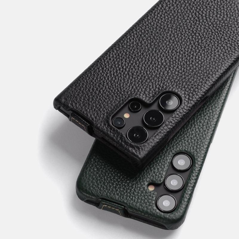 Skórzane Etui Premium do Samsung Galaxy S25 S24 Ultra Pokrowiec Klapka Pełne Pokrycie dla S24 S25 Plus Odporna na Wstrząsy Osłona Ochronna