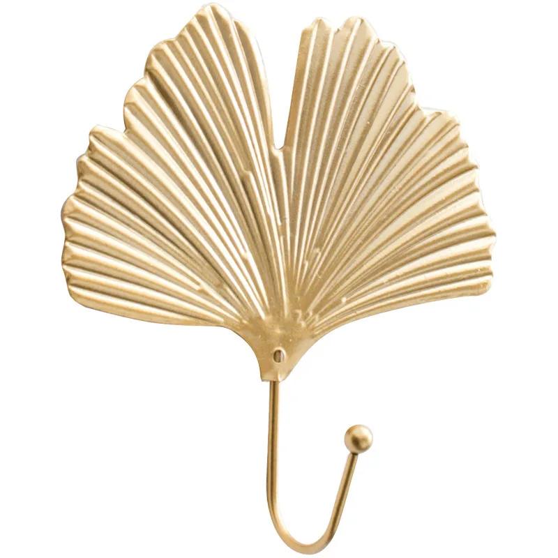 Nordic Light Luxury Gold Leaf Wall Hook Clothes Punch-free Wall Hanger Clothes Key Hook Decoration Home Storage