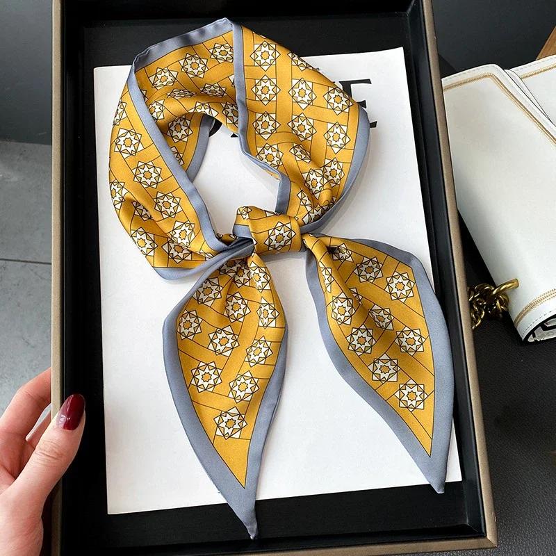 Fashion Print Hair Ribbon Scarf Women Neck Tie Bag Scarfs Satin Silk Skinny Headscarves Ladies Foulard Floral Bands 2026 New