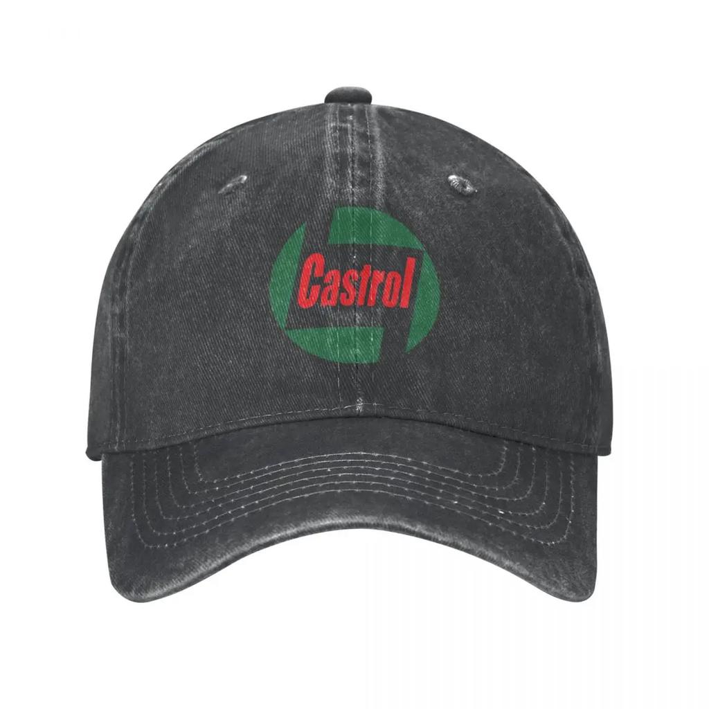 Castrol Men Baseball Cap Retro Oil Gas Logo Car Motorsport Distressed Denim Washed Caps Hat Outdoor Adjustable Snapback Hat
