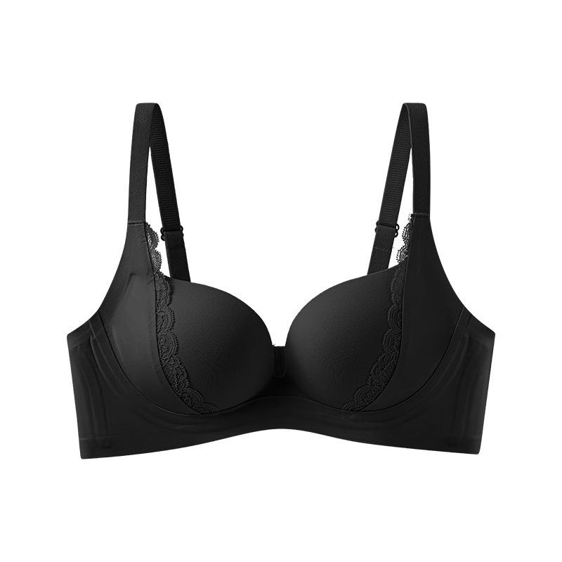 

Sexy pure desire seamless breathable lift gathering no steel ring upper support comfortable anti-sagging breast bra 85b(recommended 60-67.5kg ) чорний