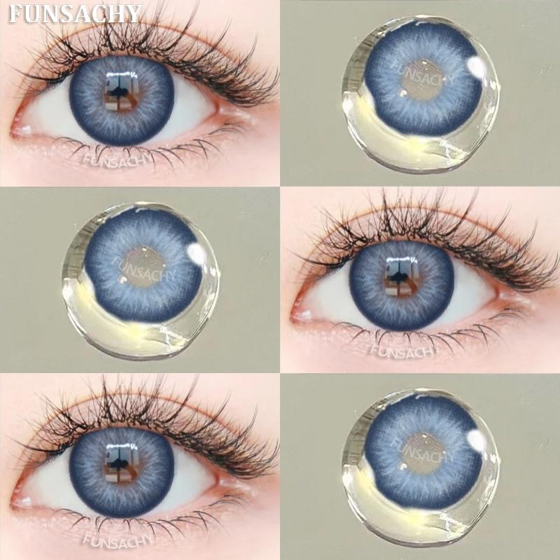 FUNSACHY 1 pár přírodně hnědých kontaktních čoček pro oči velké černé oči čočky korejská krása šedé zornice módní barevné oční kontakty
