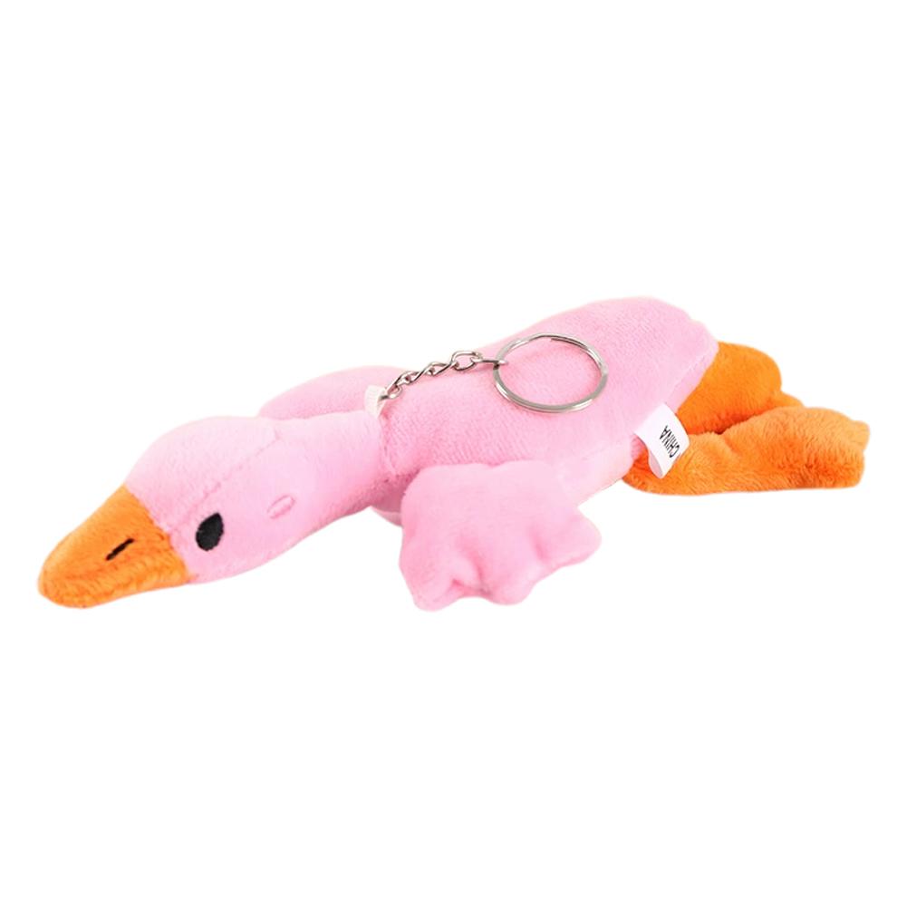 1PC Cute Duck Goose Plush Keychain Soft Stuffed Animal Pendant Fluffy White Goose Toy Kids Birthday Gift Keyring