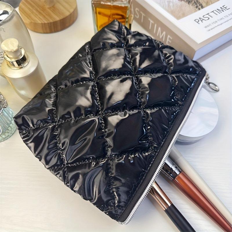 Waterproof Women Makeup Bag Travel Cosmetic Toiletry Storage Pouch Elegant Square Zipper Makeup Bag Case