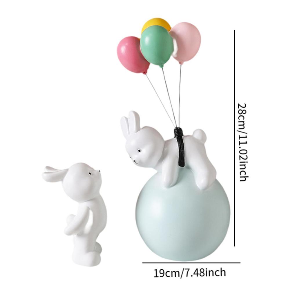Balloon Bunny Figurine, Funny Tabletop Ornaments for Living Room TV Stand Bookshelf Arrangement Desktop