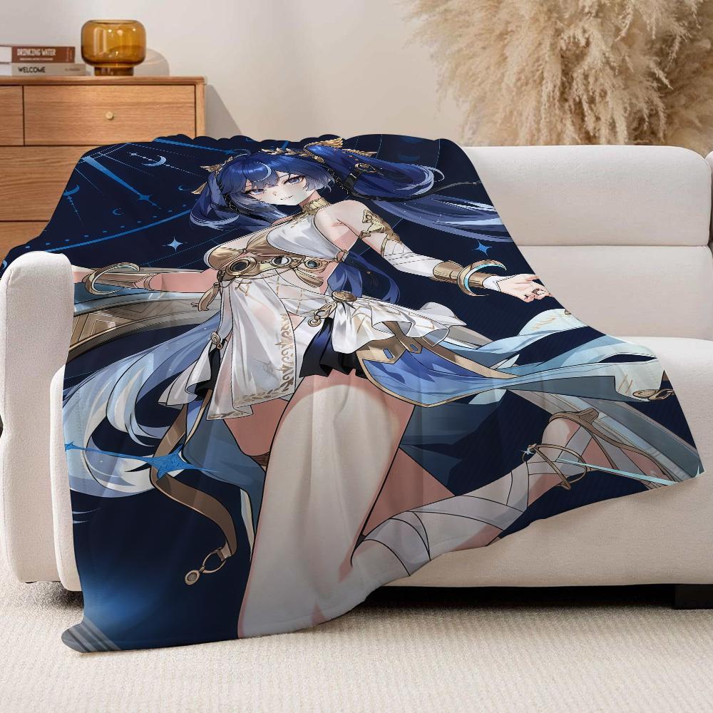 Game Iuno Wuthering Waves Blanket For Sofa Office Bed Plane Travel Sleep Read Relax Camping Soft And Warm