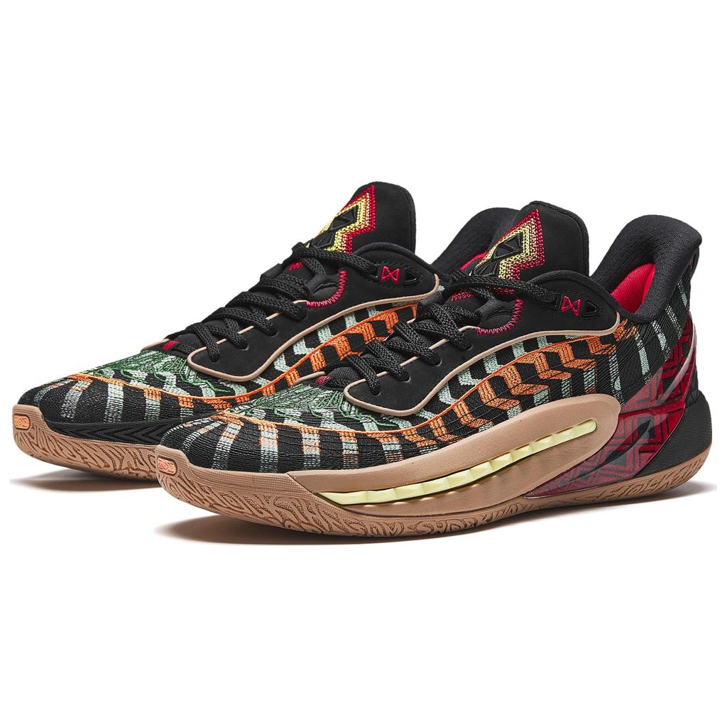 Anta Shock Wave 6 Pro Tiger Spot Men Sneakers Black Orange Red 112431111-6