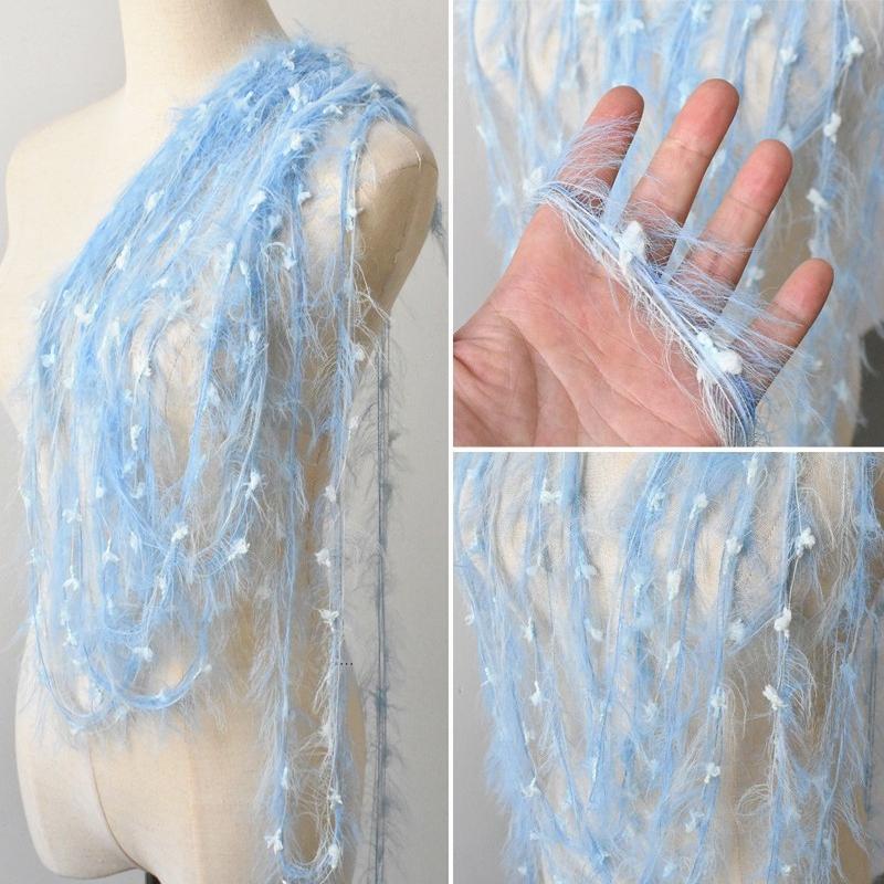 

100cmX1.5cm Plush Fringe Lace Accessories Creative Cotton Thread Wool Blend Wedding Decoration Renovation Design Clothing Fabric 100cmX1.5cm