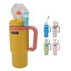 Isolierte Wasserflasche Walbrunnen Auslaufsicher Edelstahl 710ML Wasserflasche Silikonstrohhalm mit Griff für die Schule