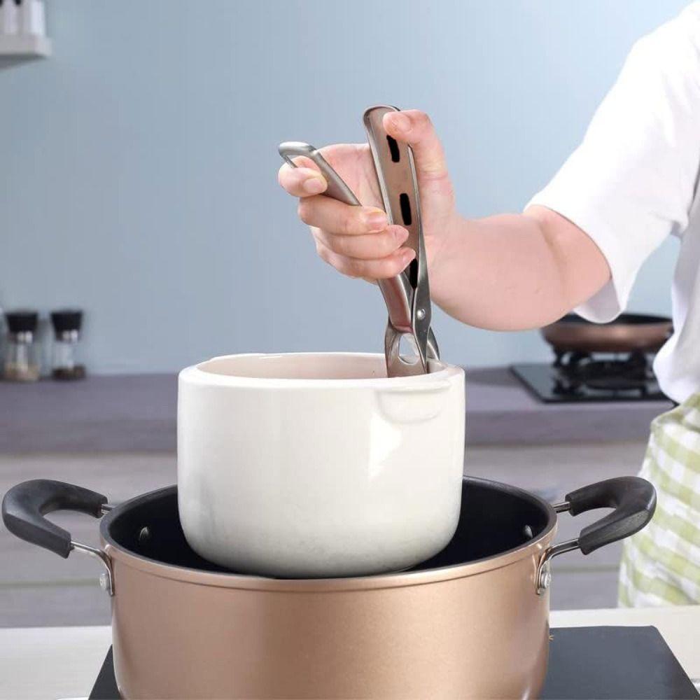 7 Inch Silicone Non-slip Tray Clamp Black Heavy Duty Kitchen Dish Clamp Kitchen