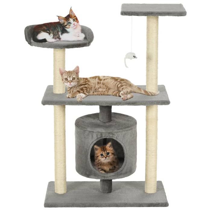 VidaXL Arbre à chat avec griffoirs en sisal 95 cm Gris 170512