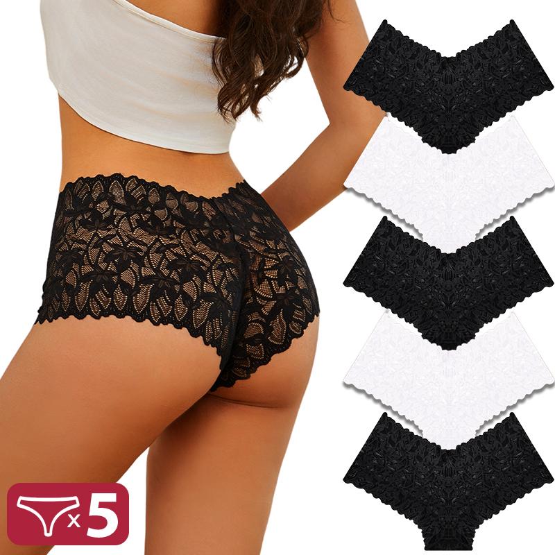 

5 шт./компл. женские кружевные трусики-шорты сексуальное нижнее белье с низкой талией и цветочным принтом S-XL новые трусики для девочек женские кружевные трусы нижнее белье XL&Set