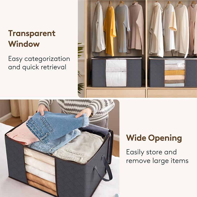 1/3/6 Pcs Large Capacity Clothes Storage Bag Foldable Blanket Storage Containers for Organizing Bedroom Closet