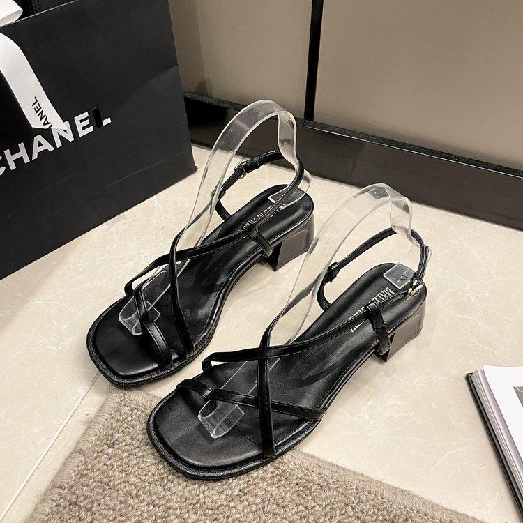 Fashion Sandals Women Summer Fashion Women's Sandals 2025 Roman Thick Middle Heel Sandales Comfort Shoes for Women Flip Flops Sandalias