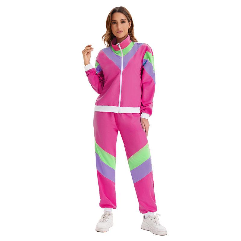 80s Retro Disco & Hip Hop Halloween Costume Set - Unisex Street Dance DJ Jacket & Pants