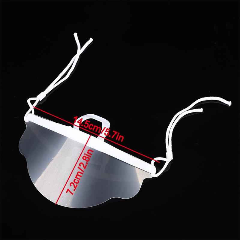 10Pcs Creative Shapes Clear Plastic Catering Mask Hotel Beauty Chef Waiter Protective Mask Reusable Visible Splash Proof Mask